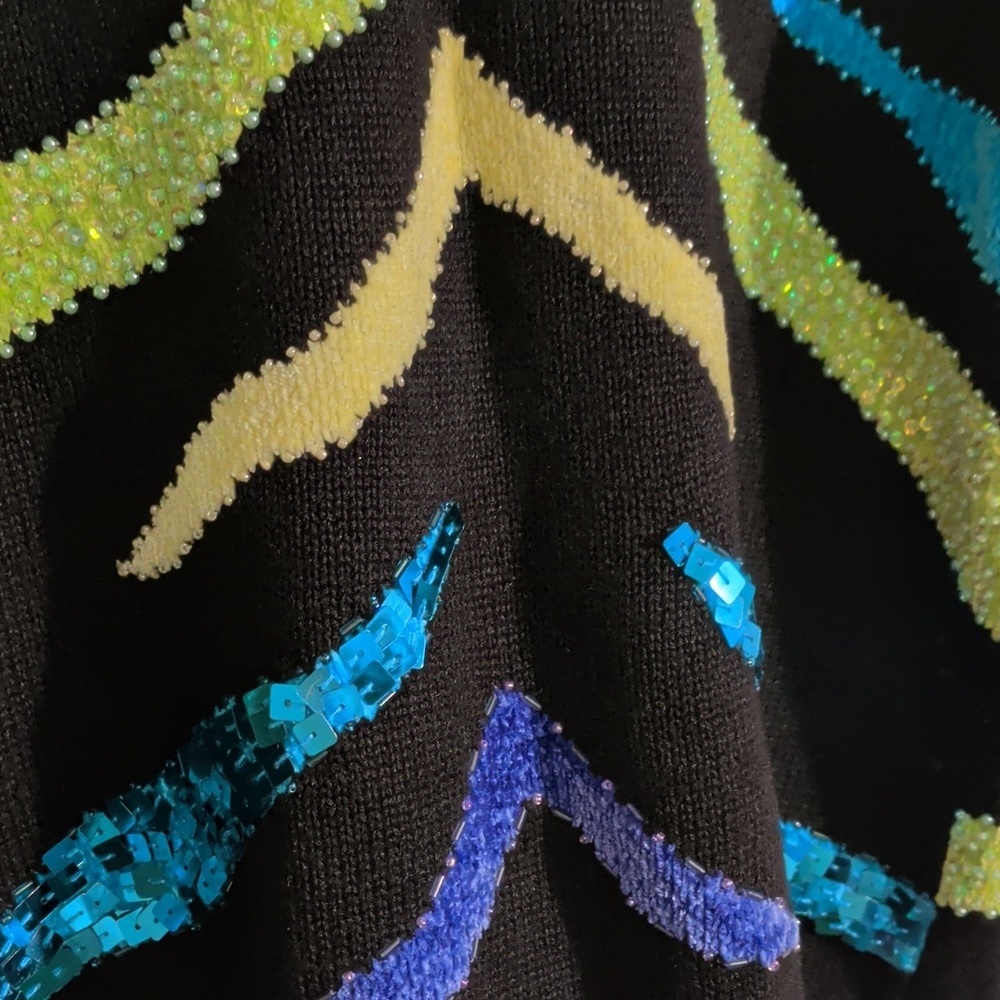 VINTAGE colorful embellished cardigan - size medium - Picture 10 of 10